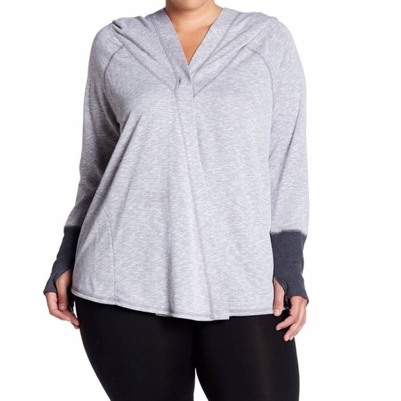 Z by Zella heather gray snap on buttons athleizure hoodie terry top jacket S - Picture 1 of 9